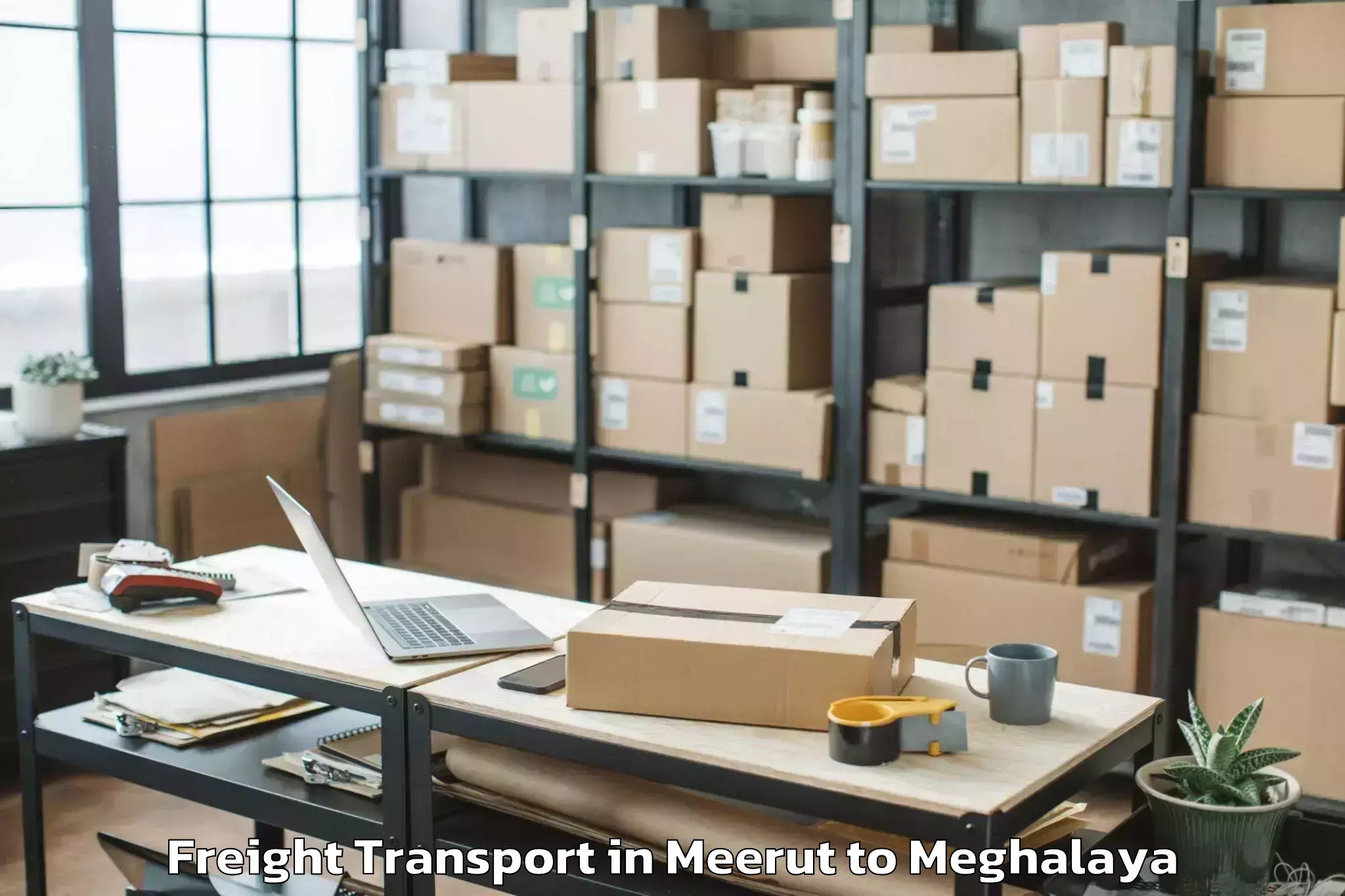 Top Meerut to Nongstoin Freight Transport Available